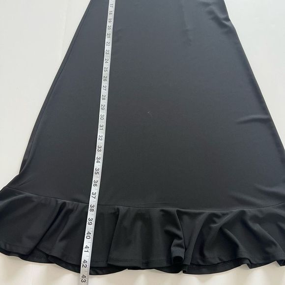 Loft Women's Black Flutter Cap Sleeve Side Zip V-Neck Midi Dress Size 0‎ - Picture 14 of 15